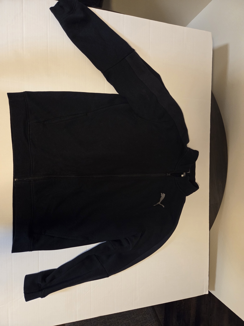 Puma Mens Full Zip Track Jacket Black Fleece Lined XL Athletic Sweatshirt